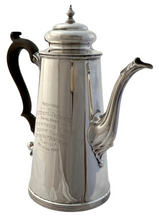 Battle of Jutland Interest, Lieutenant Fremantle RN, Silver Coffee Pot. London 1904 Page, Keen & Page. 18 troy ounces.
