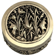 Naturalistic White Metal Pierced Box & Cover.