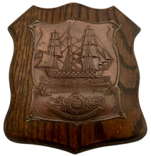 Vice Admiral Viscount Nelson British Sailors Society Plaque, 'Copper From Nelson's Flagships', circa 1905.