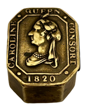 Caroline of Brunswick, Queen Consort to George IV, Small Brass Box, circa 1820.