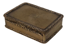 Gilt Metal Table Snuff Box with Engine Turned Detail, circa 1840.