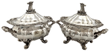 Victorian Pair of Silver Plated Mask Head Sauce Tureens. Birmingham, G.R. Collis & Co., circa 1860.