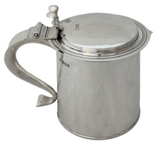 Charles II Style Large Silver Lidded Tankard. London 1932 Tessiers Ltd. 32.4 troy ounces.