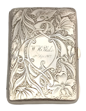 Edwardian Art Nouveau Silver Card Case. Birmingham 1901 William Hayes.