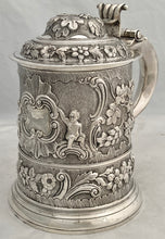 Georgian, George II, Silver Lidded Tankard. London 1748 Henry Brind. 23 troy ounces.