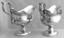 George III Pair of Silver Pedestal Sauce Boats. London 1780 Thomas Liddiard. 12 troy ounces.