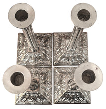George III Set of Four Old Sheffield Plate Cluster Column Candlesicks. Henry Tudor & Co., circa 1770.