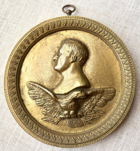 Napoleon Bonaparte, Gilt Metal Portrait Profile & Imperial Eagle Roundel, circa 1820.