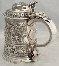 Georgian, George II, Silver Lidded Tankard. London 1748 Henry Brind. 23 troy ounces.