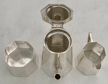 Art Deco Silver Plated Bachelor's Coffee Service. Asprey of London, circa 1935.