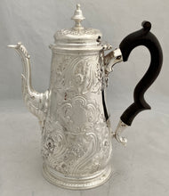 Georgian, George II, Silver Coffee Pot. London 1739 Edward Vincent. 26 troy ounces.