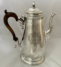 Georgian, George II, Silver Armorial Coffee Pot for Seamark. London 1742 Richard Bayley. 23.8 troy ounces.