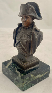 Napoleon Bonaparte, A Small Bronzed Spelter Bust.