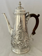 Georgian, George II, Silver Coffee Pot. London circa 1745 - 1760. 20.5 troy ounces.