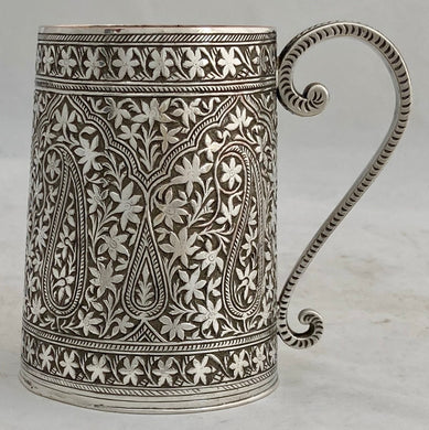Victorian Persian Paisley Style Silver Plated Mug. Elkington & Co.