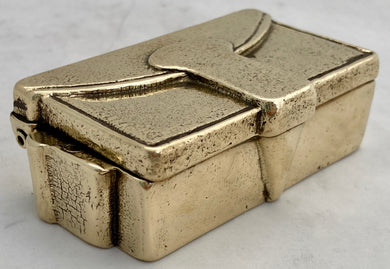 First World War Trench Art Brass Pouch Table Snuff Box.