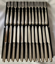 Georgian, George III, Crested Silver Dessert Knives & Forks for Twelve. London 1799 & 1801 Moses Brent.