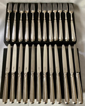 Georgian, George III, Crested Silver Dessert Knives & Forks for Twelve. London 1799 & 1801 Moses Brent.