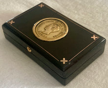 'Henri - Everything For And By France' Gold Pique Snuff Box.