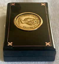 'Henri - Everything For And By France' Gold Pique Snuff Box.