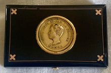 'Henri - Everything For And By France' Gold Pique Snuff Box.