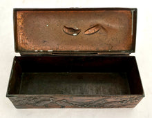 A 19th Century Relief Detail Naturalistic Copper Box, circa 1870 - 1890.