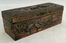 A 19th Century Relief Detail Naturalistic Copper Box, circa 1870 - 1890.