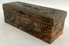 A 19th Century Relief Detail Naturalistic Copper Box, circa 1870 - 1890.
