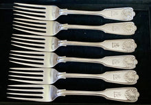 Six Victorian Double Struck & Crested Silver Plated Table Forks. William Hutton & Sons.