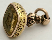 Vice Admiral Sir Charles Richardson KCB, Royal Navy, Late George III Yellow Metal & Citrine Armorial Fob Seal.