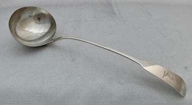 Georgian, George III, Irish Silver Soup Ladle. Dublin 1820 Samuel Neville. 5.9 troy ounces.
