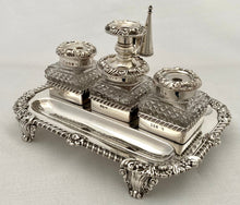 Georgian, George III, Silver Inkstand. Sheffield 1817 S. C. Younge & Co. 23.8 troy ounces.