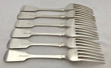 Georgian, George IV, Six Silver Table Forks. London 1829 John, Henry & Charles Lias. 14.4 troy ounces.