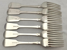 Georgian, George IV, Six Silver Table Forks. London 1829 John, Henry & Charles Lias. 14.4 troy ounces.