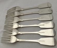 Georgian, George IV, Six Silver Table Forks. London 1829 John, Henry & Charles Lias. 14.4 troy ounces.