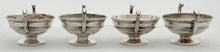 Edwardian Cased Set of Four Silver Trophy Cup Salts. Birmingham 1907 William Hutton & Sons Ltd. 5.7 troy ounces.