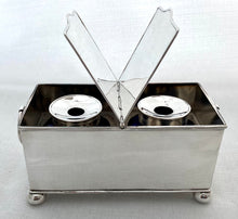 Early Victorian Silver Plated Inkstand, circa 1840 - 1850.