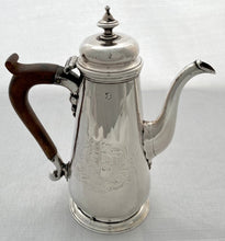 George II Silver Coffee Pot. Arms of Corbett & Mytton, Sundorne Castle. London circa 1752. 10.7 troy ounces.