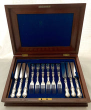 Early Victorian Silver Handled Close Plated Dessert Knives & Forks for Six. Sheffield, circa 1840 Aaron Hadfield.
