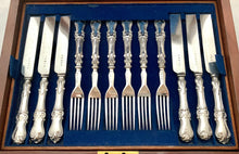 Early Victorian Silver Handled Close Plated Dessert Knives & Forks for Six. Sheffield, circa 1840 Aaron Hadfield.