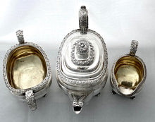 Georgian, George IV, Silver Tea Set. London 1825 Rebecca Emes & Edward Barnard I. 46.6 troy ounces.
