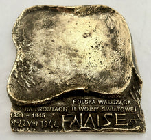 'Poland Fighting on the Fronts of the World War': Falaise Pocket, Normandy 1944 Gilt Metal Relief Plaque.