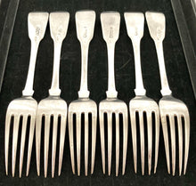 Georgian, George IV, Six Scottish Silver Dessert Forks. Edinburgh 1827/28 Franklin & Sons. 6.5 troy ounces.