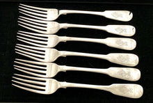 Georgian, George IV, Six Scottish Silver Dessert Forks. Edinburgh 1827/28 Franklin & Sons. 6.5 troy ounces.