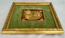 Oliver Cromwell, Lord Protector, 19th Century Gilt Metal Portrait Profile Plaque.