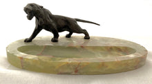 Asprey Bronze Tiger and Onyx Desk Stand.