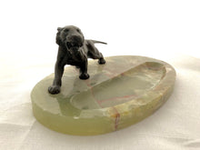 Asprey Bronze Tiger and Onyx Desk Stand.