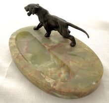 Asprey Bronze Tiger and Onyx Desk Stand.