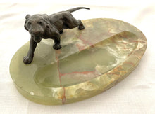 Asprey Bronze Tiger and Onyx Desk Stand.