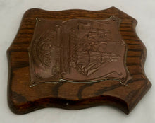 Vice Admiral Viscount Nelson British Sailors Society Plaque, 'Copper From Nelson's Flagships', circa 1905.
